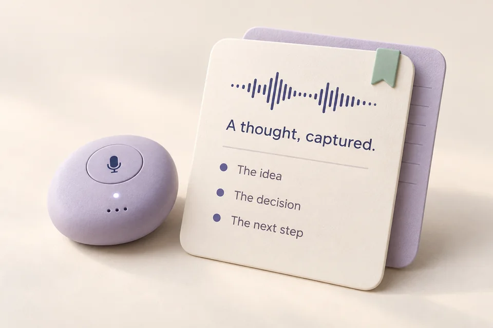 An illustrated example of turn a recording into a useful note