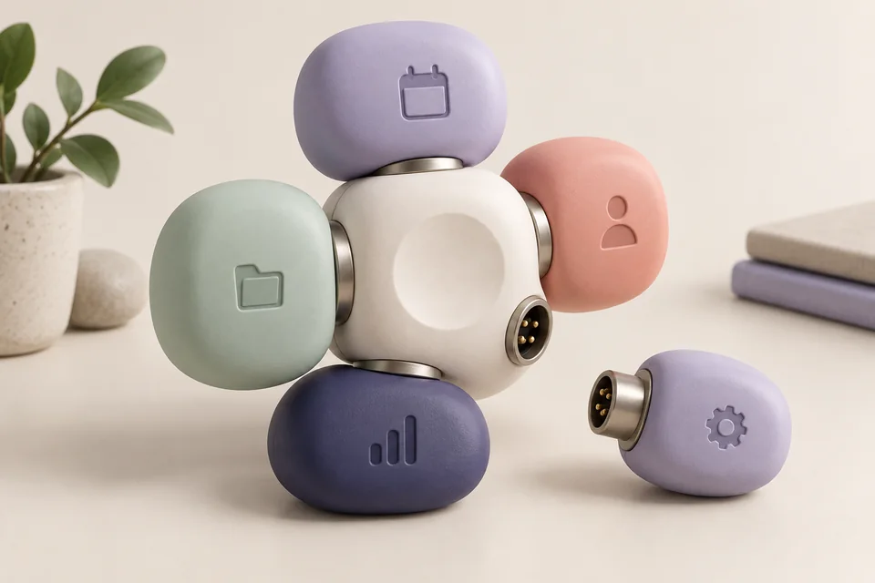 Soft modular objects ready to be connected in your own way